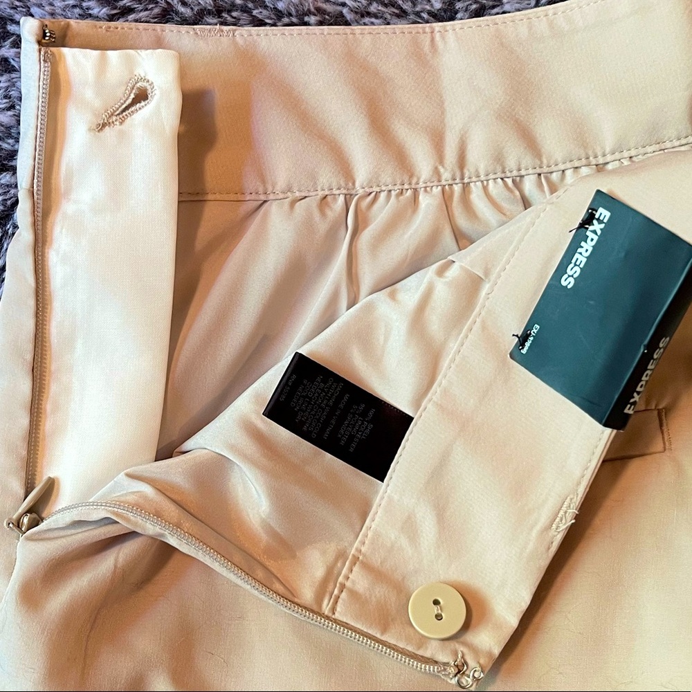 Express Dressy Tan/Taupe Short Shorts With Sash Tie, Sz 00 - Picture 10 of 10